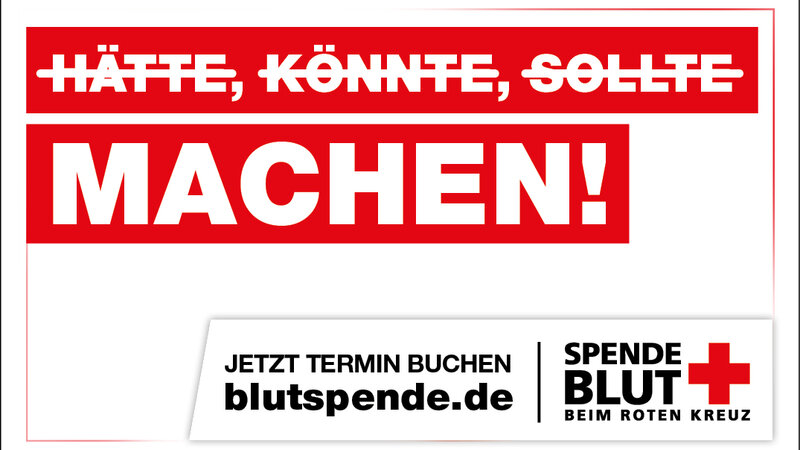 Printanzeige des Deutschen Roten Kreuzes für die Teilnahme an der Blutspende