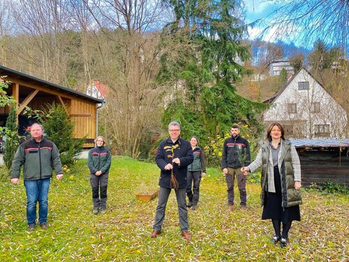 Bürgermeister der Städte Herborn und Dillenburg mit dem Forstamtsleiter.