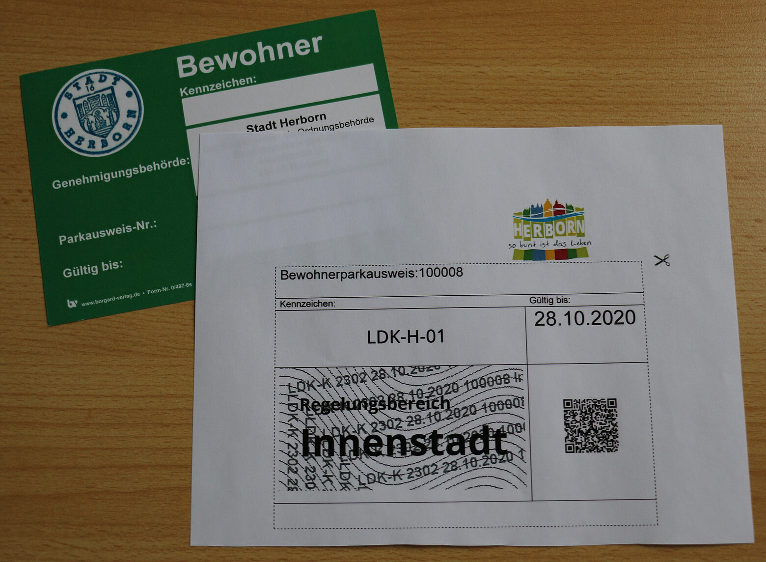 Parkausweis für Bewohner