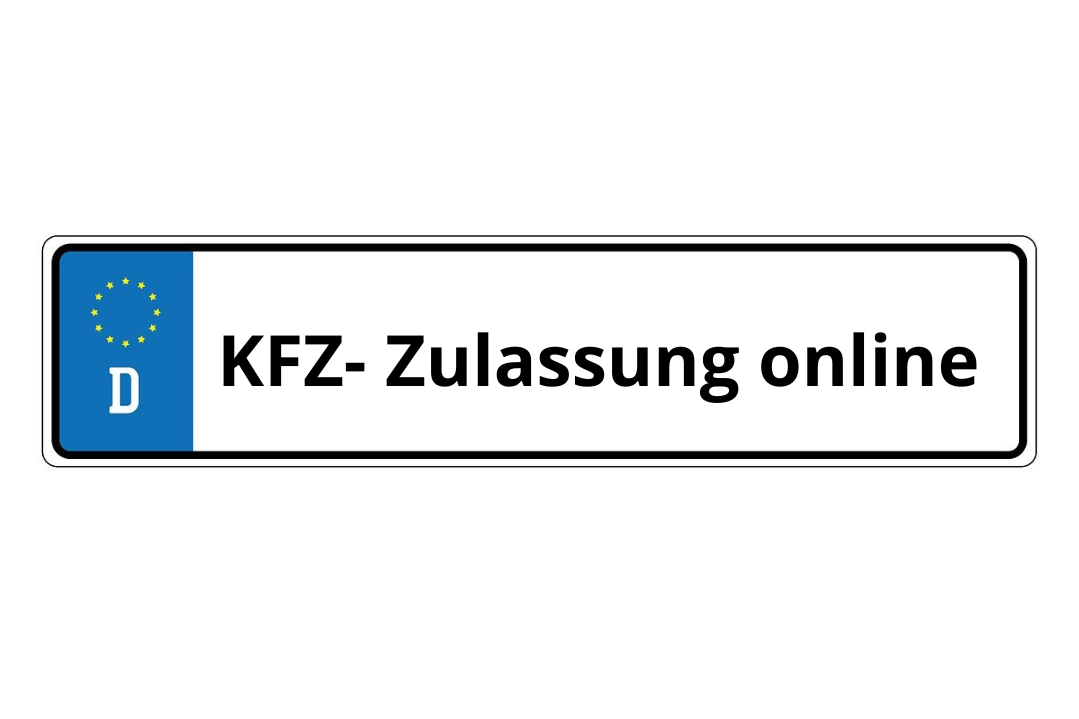 Beispielbild Nummerschild mit der Aufschrift KFZ-Zulassunge online.