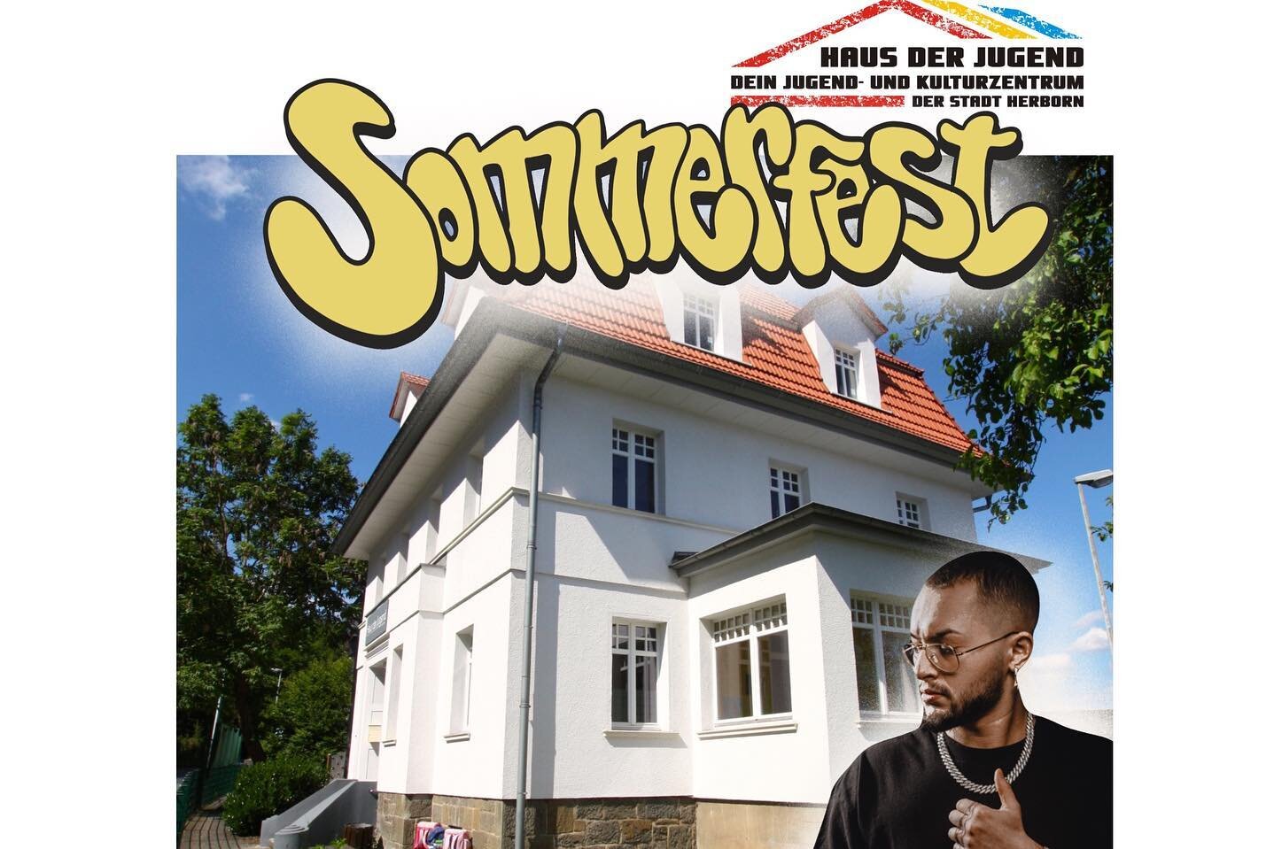 Flyer des Sommerfestes des Jugendzentrums Haus der Jugend Herborn