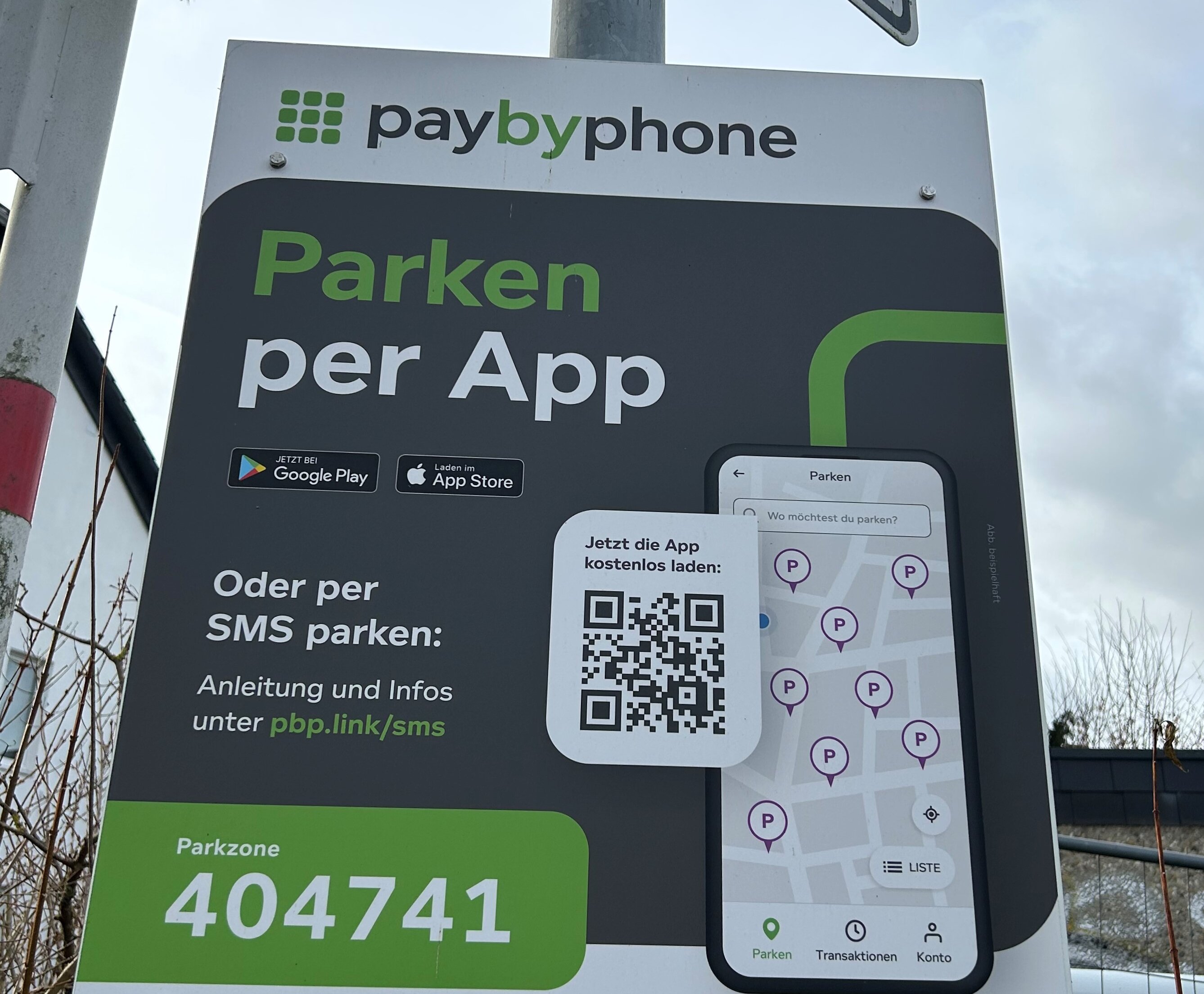 Bild von der Anleitung zum digitalen Parken auf Parkplätzen in Herborn