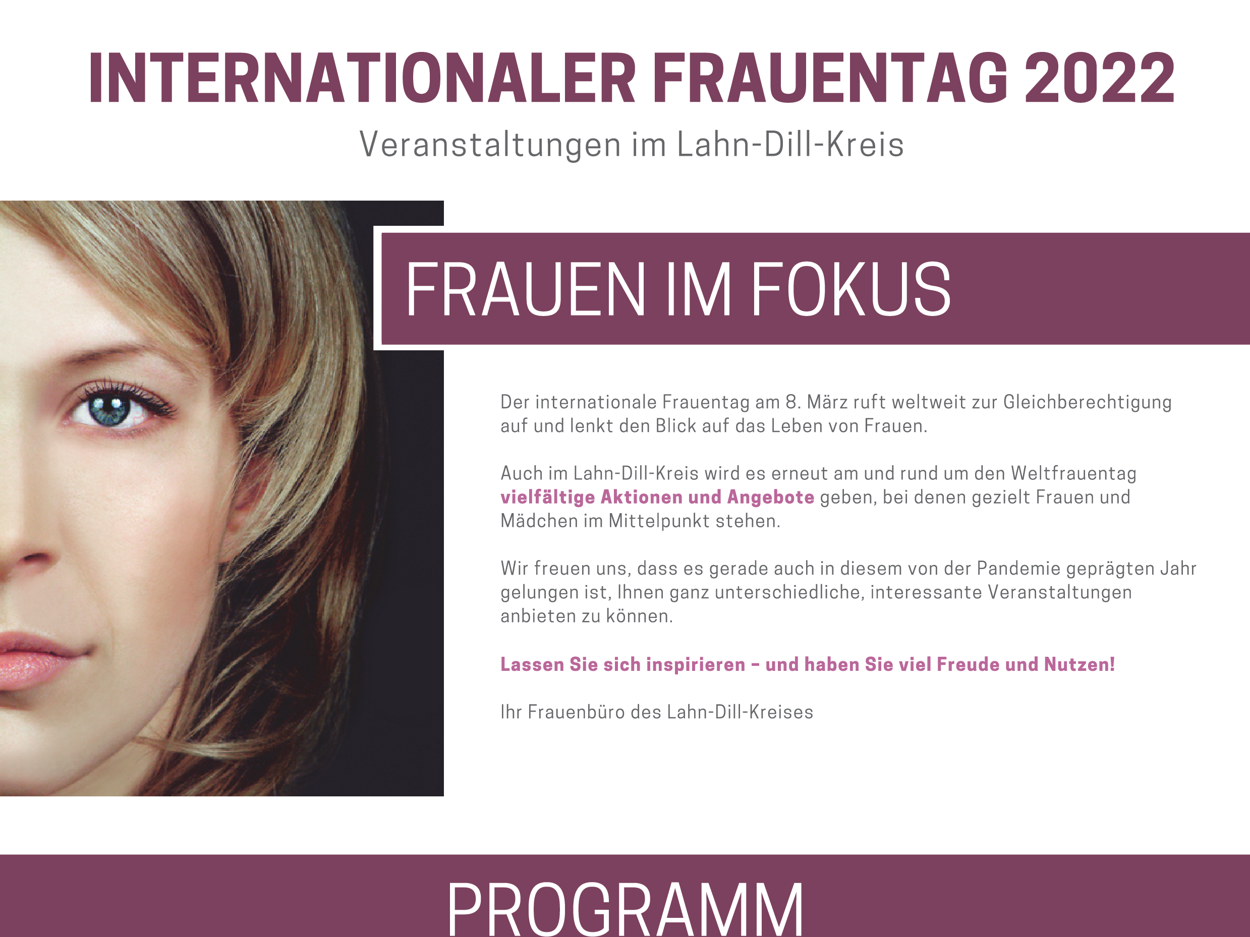 Ausschnitt des Flyers  zum internationalen Frauentag 2022