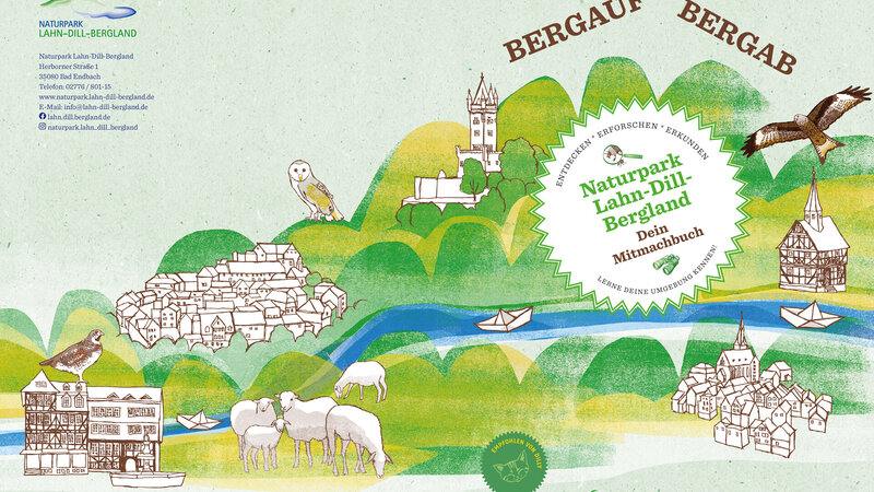 Bucheinschlag des Lernheftes Bergauf Bergab des Lahn-Dill-Berglandes