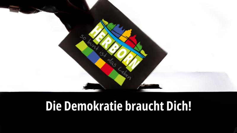 Bild Wahlhelfer gesucht, Hand mit Stimmzettel und Urne