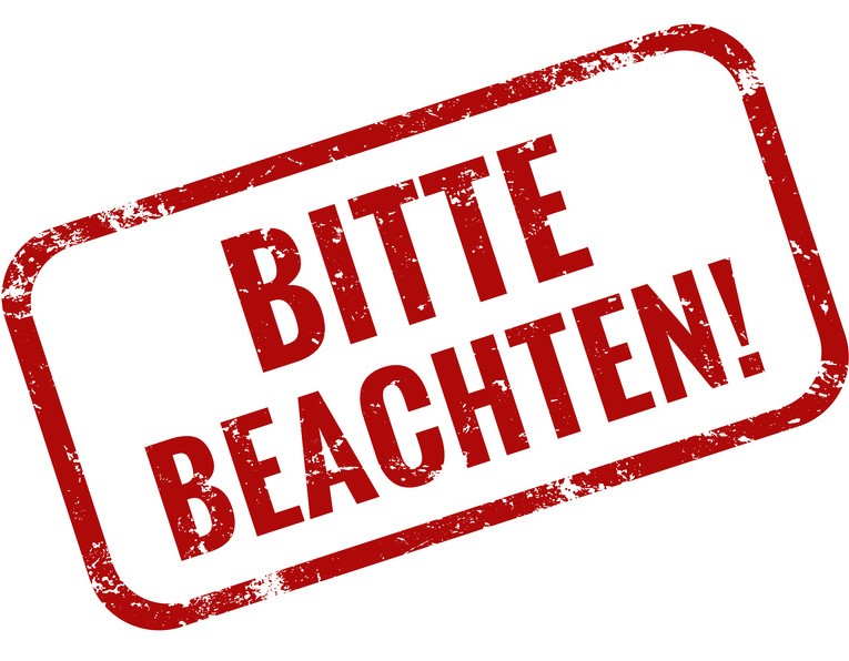 Bitte Beachten Schild