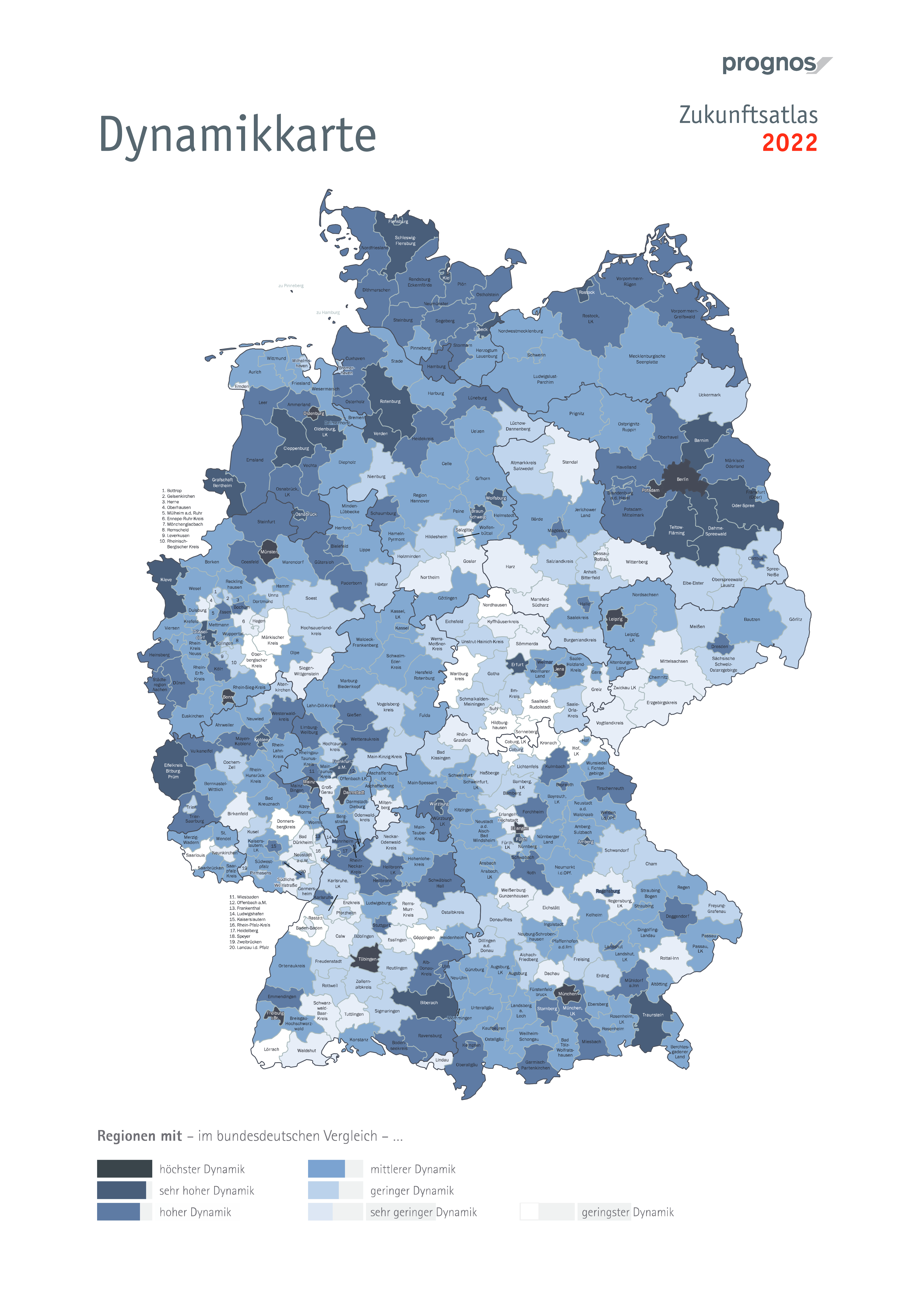 Zukunftsatlas Deutschland gibt Auskunft über Zukunftssicherheit in Städten und Gemeinden