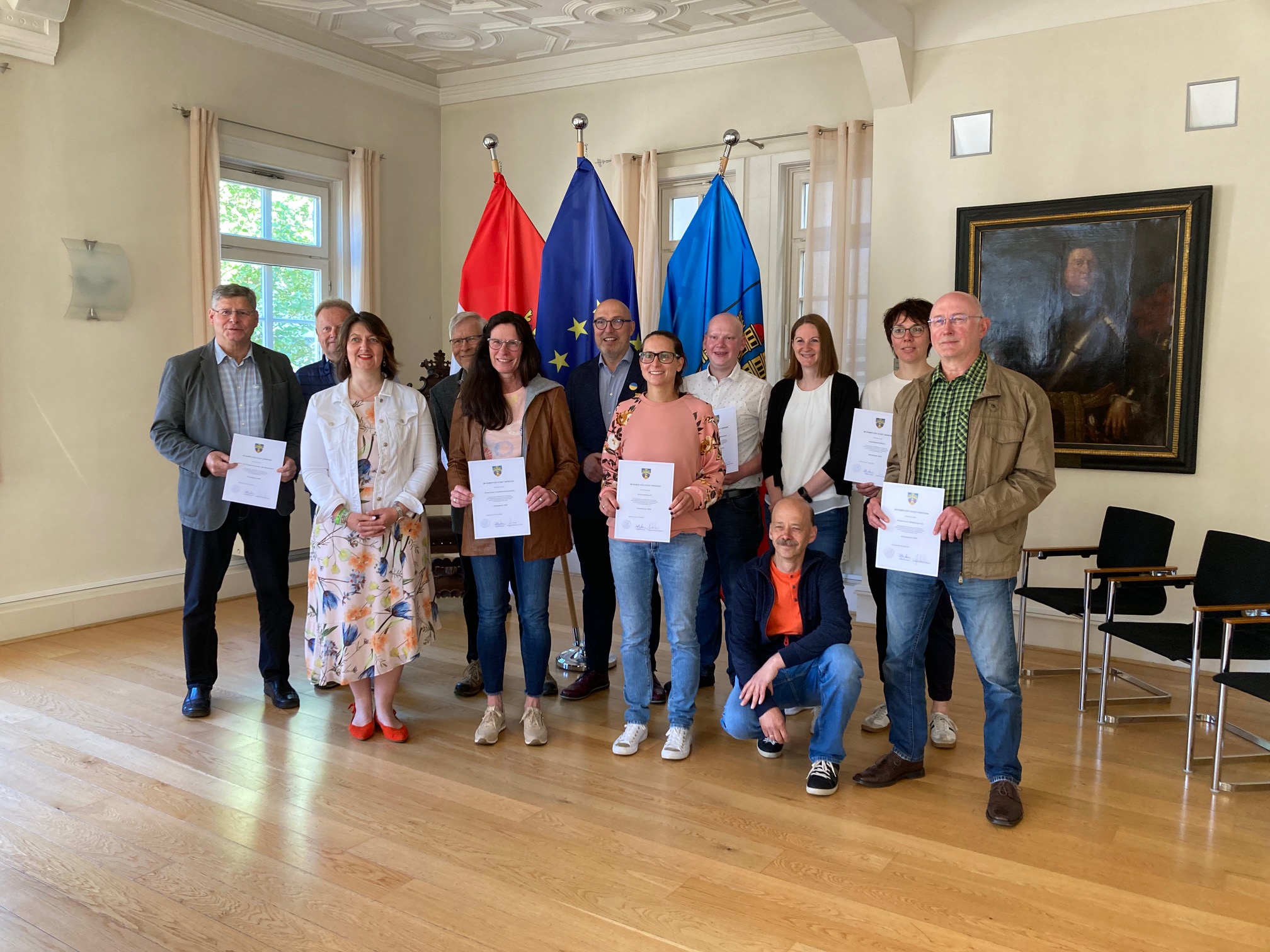 Gruppenbild von der Verleihung des Umweltpreises der Stadt Herborn in 2022
