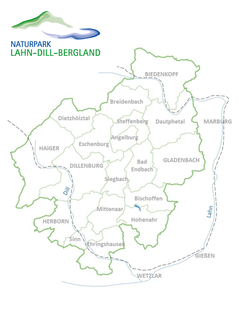 Übersichtskarte des Naturpark Lahn-Dill-Bergland